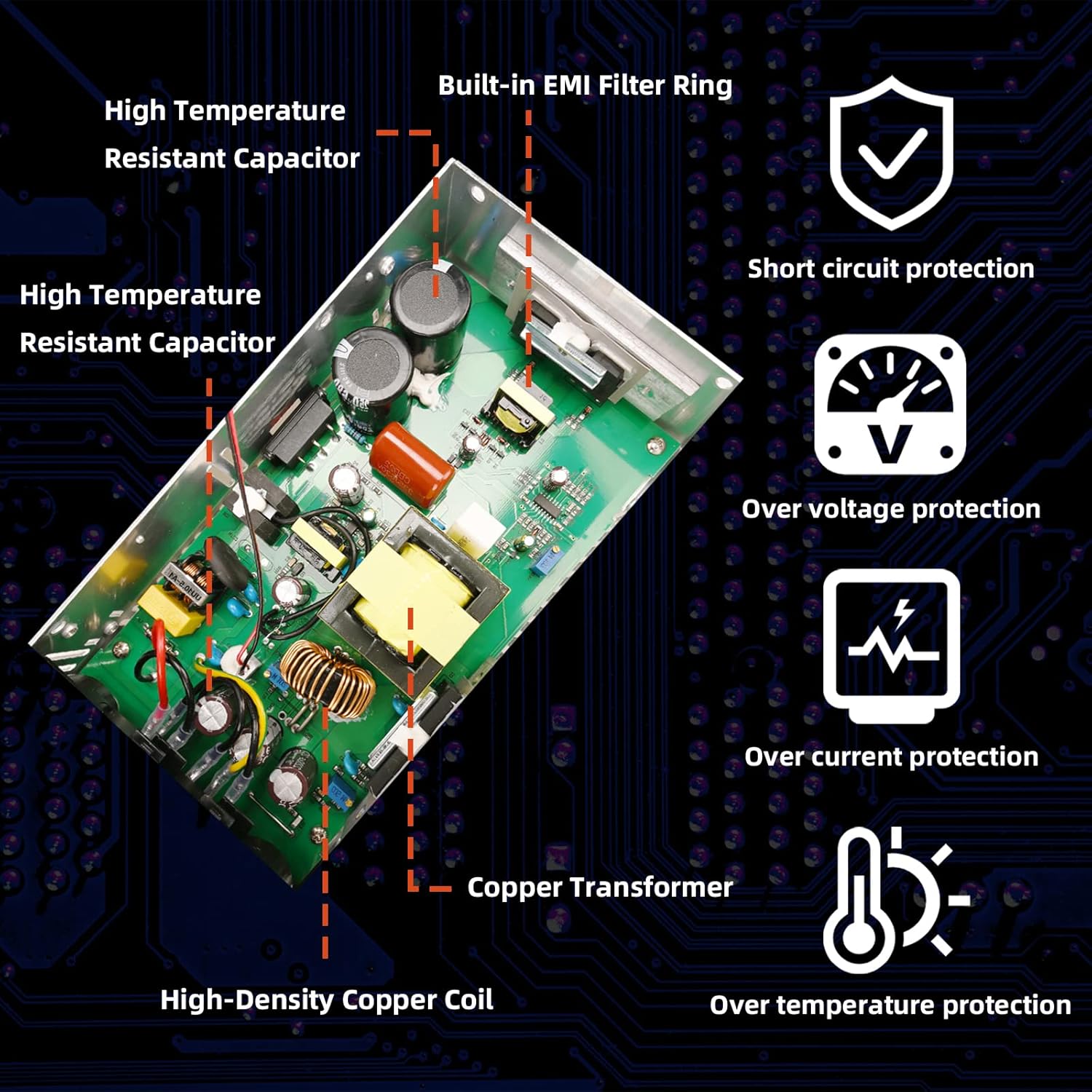 New Version Converter, 110V AC to 12V DC Converter Power Supply 12V 600W 50A DC Switch Transformer for RV,Pump,LED Strip, LCD Monitor - Image 3