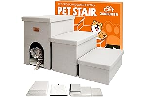 3-Step Dog Stairs for High Beds with Storage