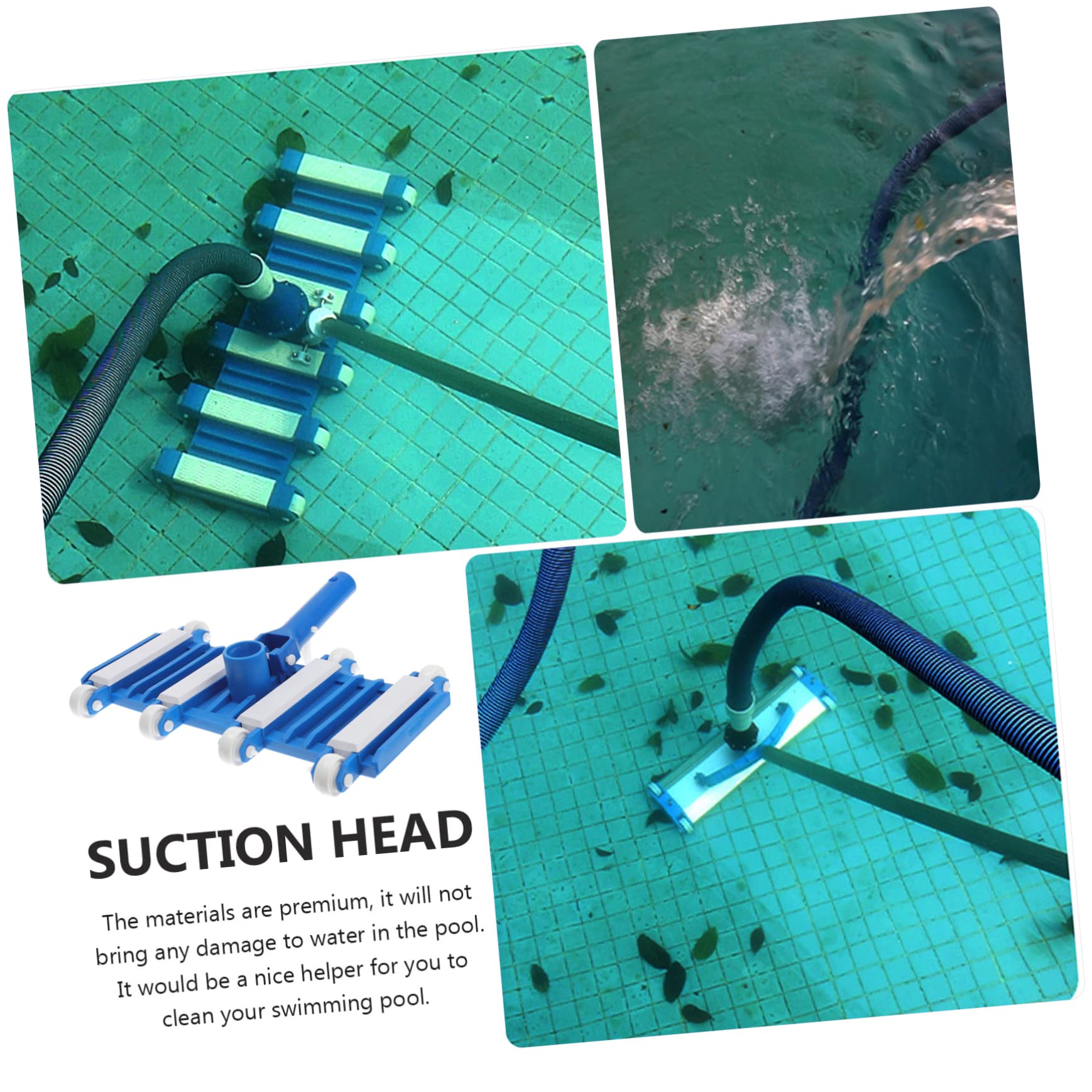 GANAZONO Cabezal de Succión Fácil de Instalar para Piscina Ruedas Antideslizantes y Material Abs para Limpieza Interior y Exterior de Piscinas