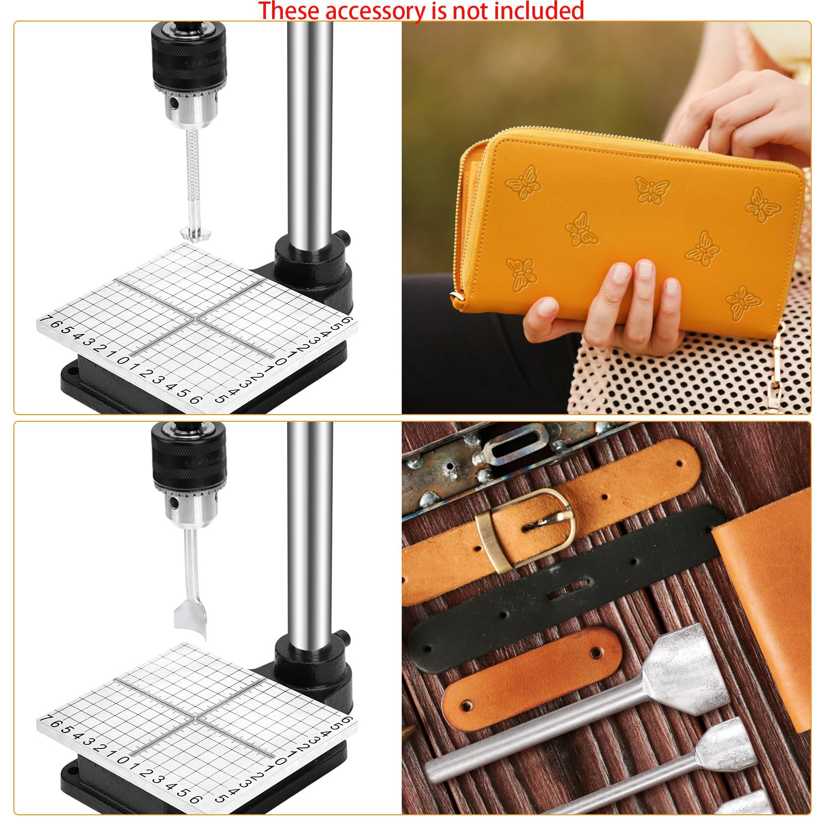 Leder Locher Werkzeug, Lochmaschine Lochstanze Handlochstanzmaschine mit 21 Stanzwerkzeugen, einschließlich Nietensetzer, Druckknopf-Set-Werkzeug und 480 Nieten für DIY-Lederarbeiten
