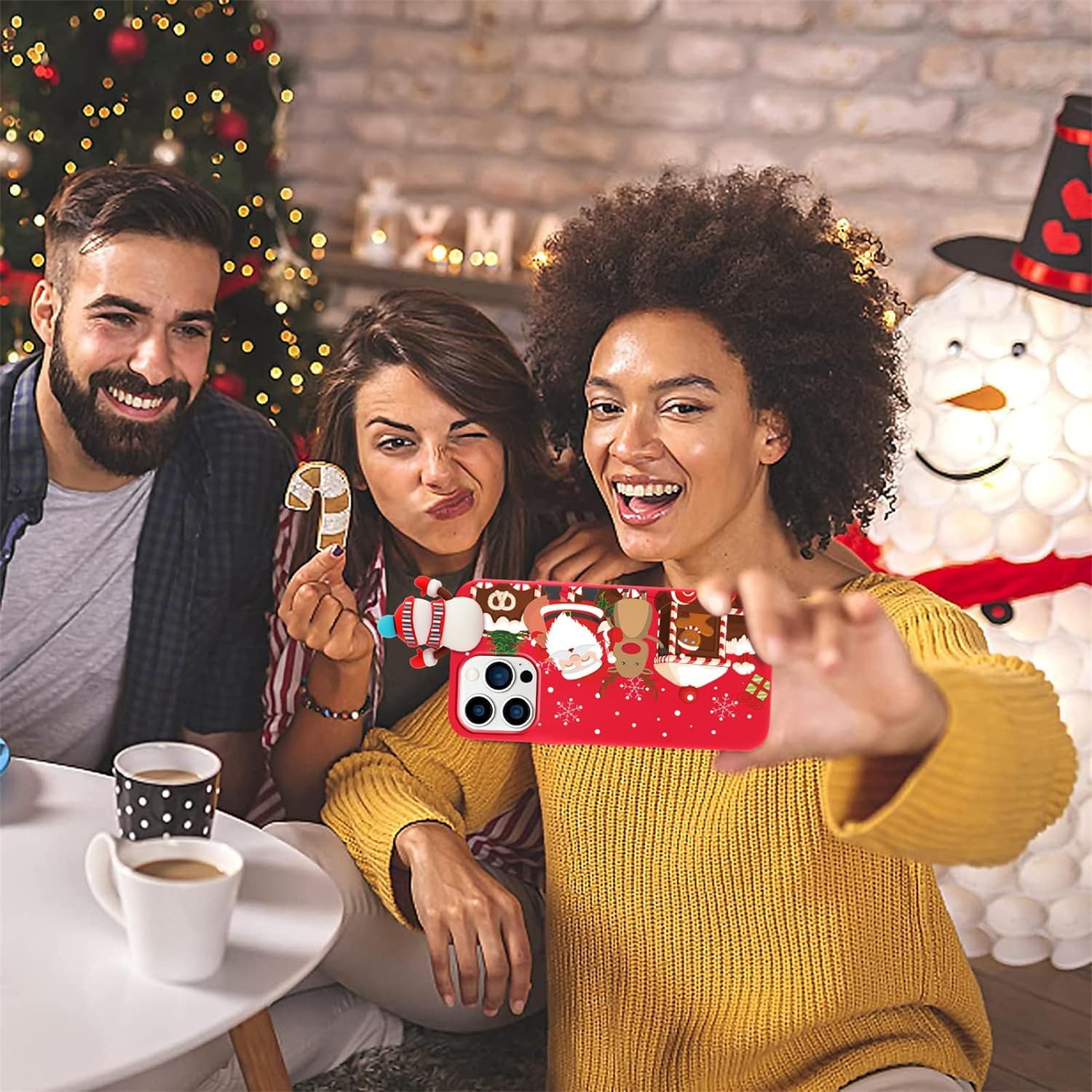 Vauki Natale Custodia per iPhone 11 Pro Max con Cordino [2 Pezzi