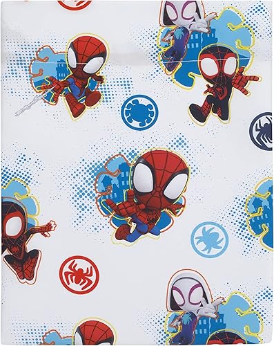 Miniatura 4 de Marvel Spidey and his Amazing Friends Spidey Team Juego de cama de 4 piezas para niños pequeños color rojo blanco y azul edredón sábana inferior