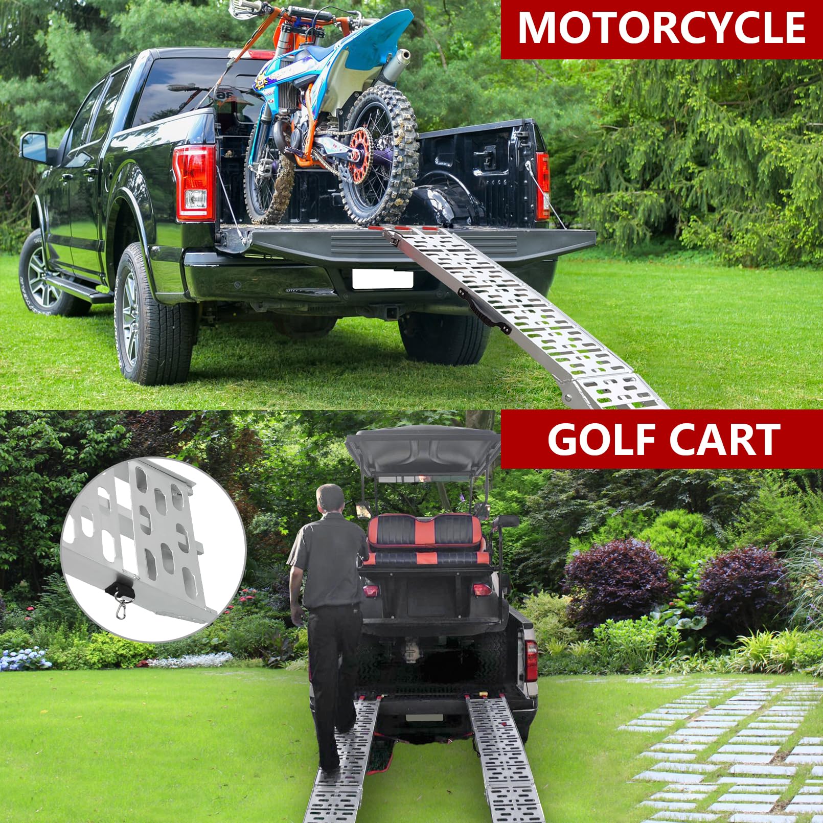 Snapklik.com : Grandroad Auto ATV Ramps, 2 Pcs 7.5FT Foldable Loading ...