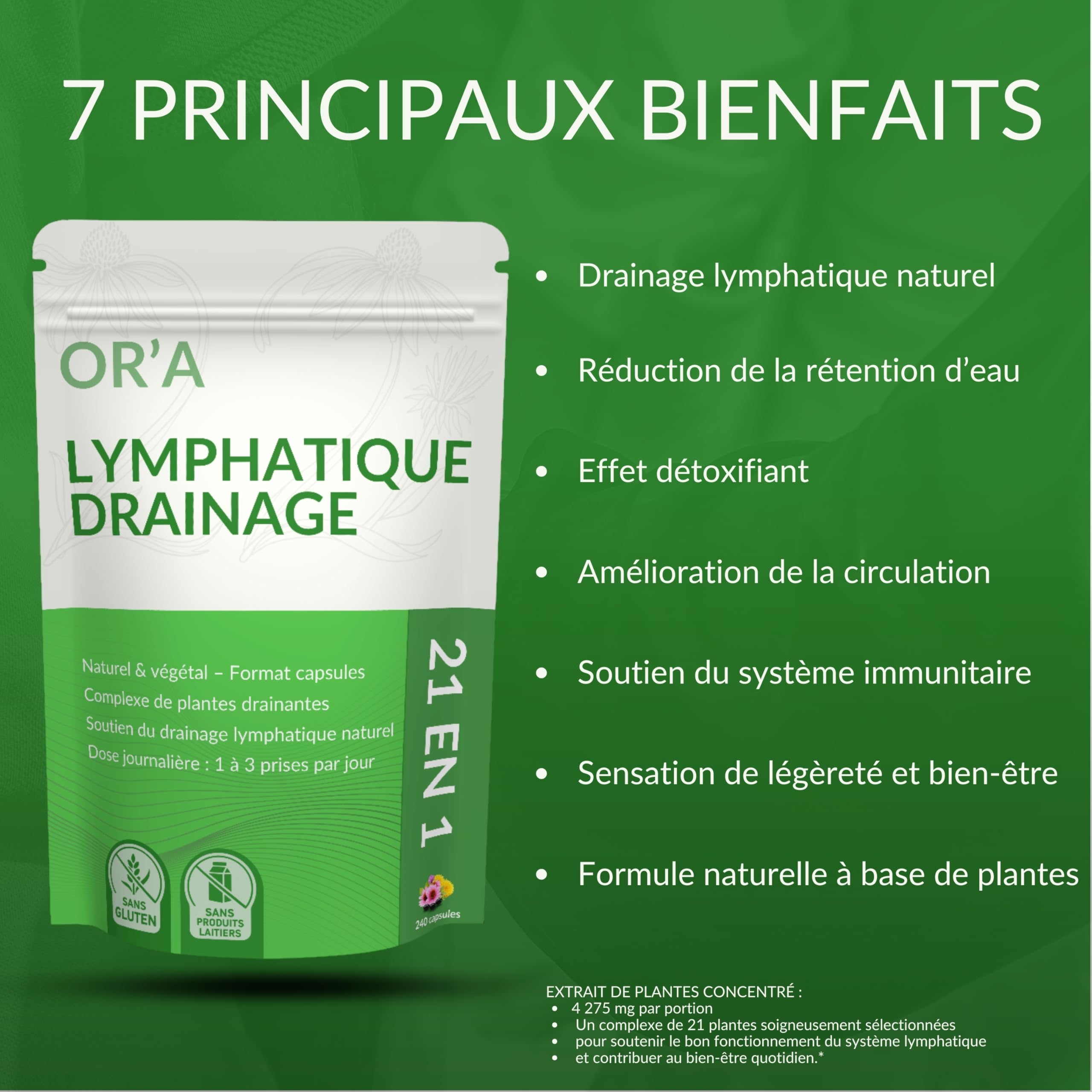 Drainage lymphatique-Lymphatic Drainage Jambes & Corps Complet-Naturel-Premium-Capsules - 4
