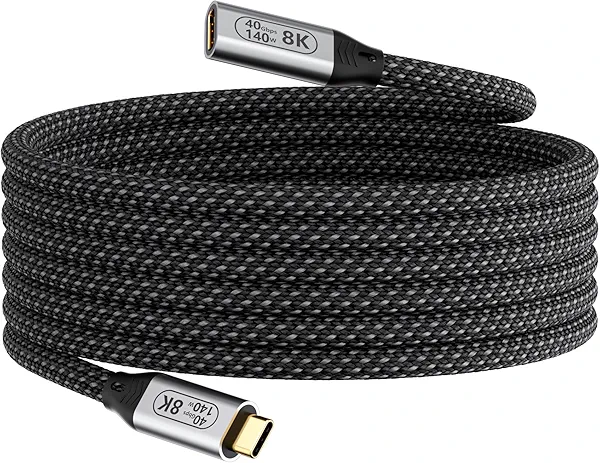 KMMXXCPM USB-C Male to Female Extra Long 10ft/3M USB4 Data Cable, Compatible Thunderbolt 4, 8K Video Transmission, 40Gbps Data Transfer, 140W PD Fast Charging