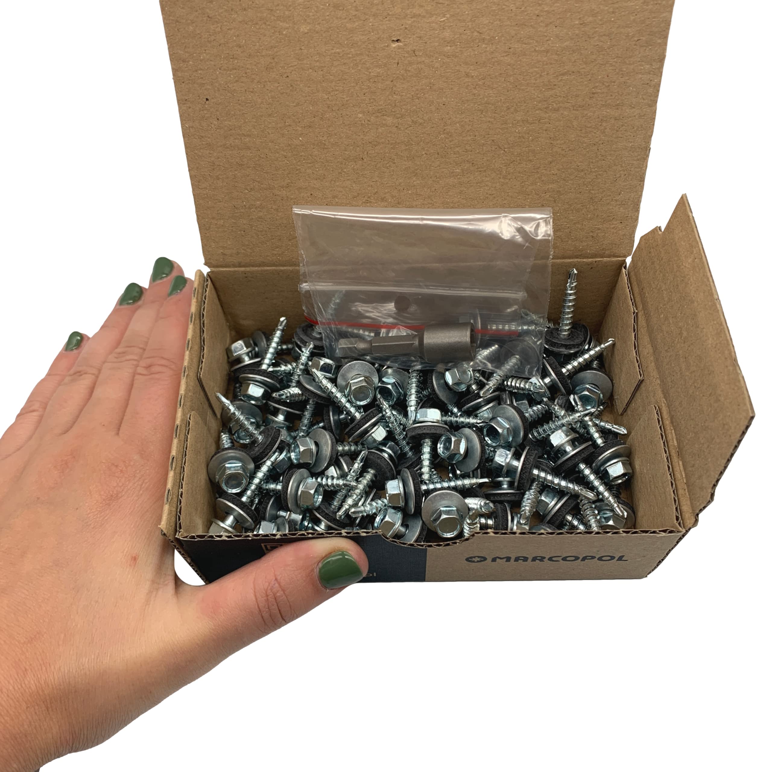 Viti Autoperforanti Per Lamiera - Esagonali DIN7504K - 4,8 X 16 Mm SW 8 - Filetto Pieno - Zincato (200 Pezzi - Foto 8