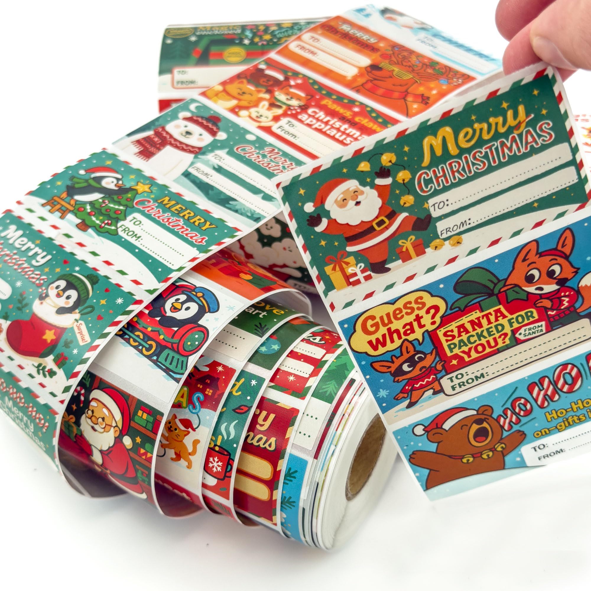 500 Stück verschiedene Weihnachts-Geschenkanhänger, keine wiederholten Geschenkanhänger für Weihnachtsgeschenke und Geschenkpapier, Urlaubs-Geschenk-Etiketten für Damen, Herren und Freunde
