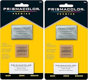 Sanford 2-PACK - Prismacolor Premier Eraser Set - Kneaded, ArtGum and Plastic Erasers, Set of 3