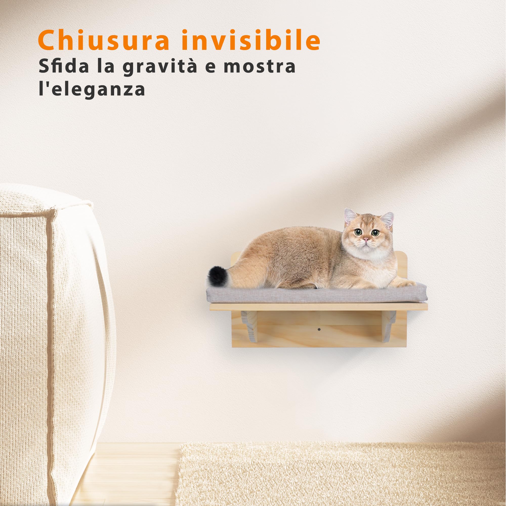 Mensole Da Parete Per Gatti A 3 Livelli - Con Amaca, Tappetini Tiragraffi, Legno Massiccio, Per Angoli Mensole Da Parete Per Gatti A 3 Livelli - Con Amaca, Tappetini Tiragraffi, Legno Massiccio, Per Angoli