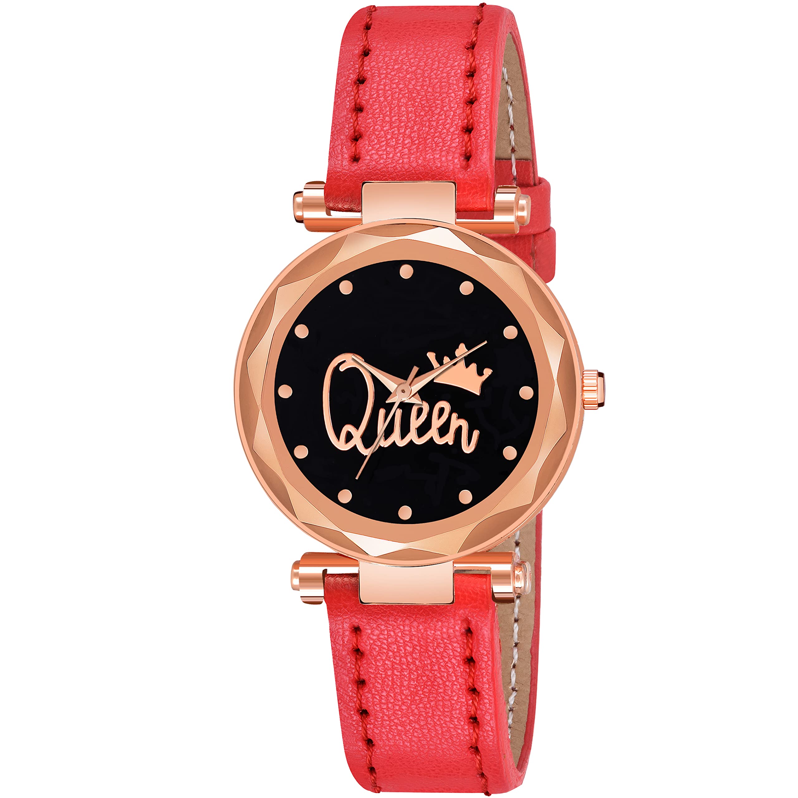KIROH Analogue Queen Dial Premium Leathers Strap Girls and Womens Watch (Red) (B0B46SVTT6) Amazon Price History, Amazon Price Tracker
