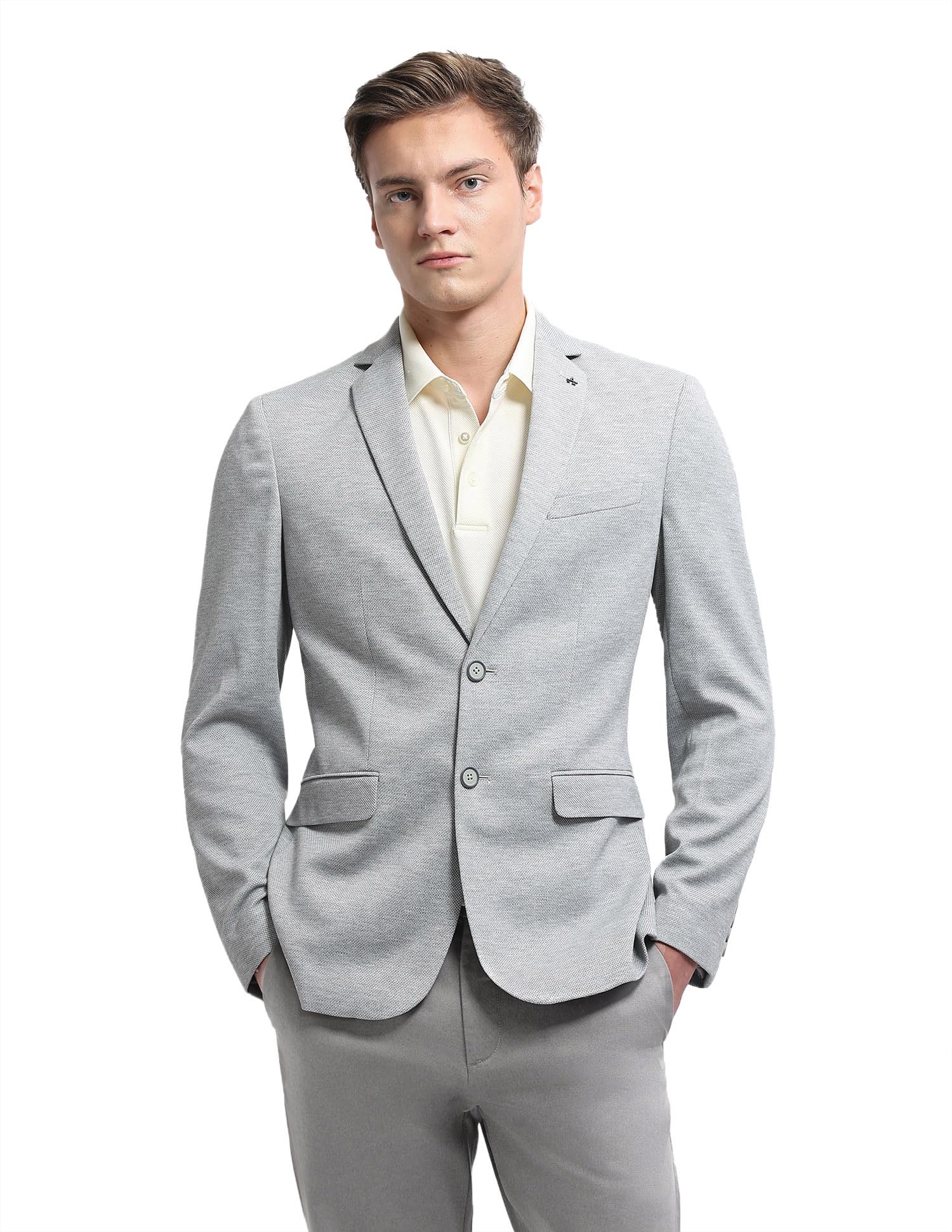 arrow Men's Zero Calorie Slim Fit Dobby Blazer-picture-41