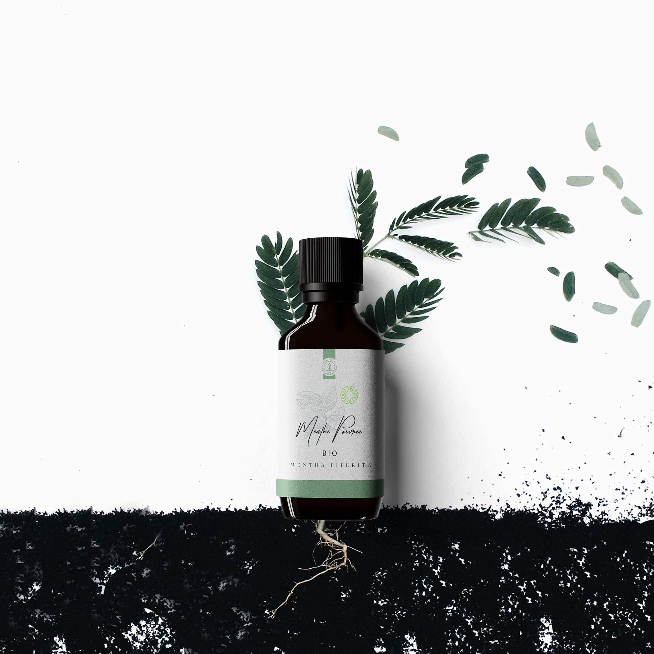 50ml Olio Essenziale di Menta Piperita BIO (Mentha piperita) - 100% Puro, Naturale e Biologico - Olio Essenziale di Menta Commestibile - Fresco, Energizzante e Limpido