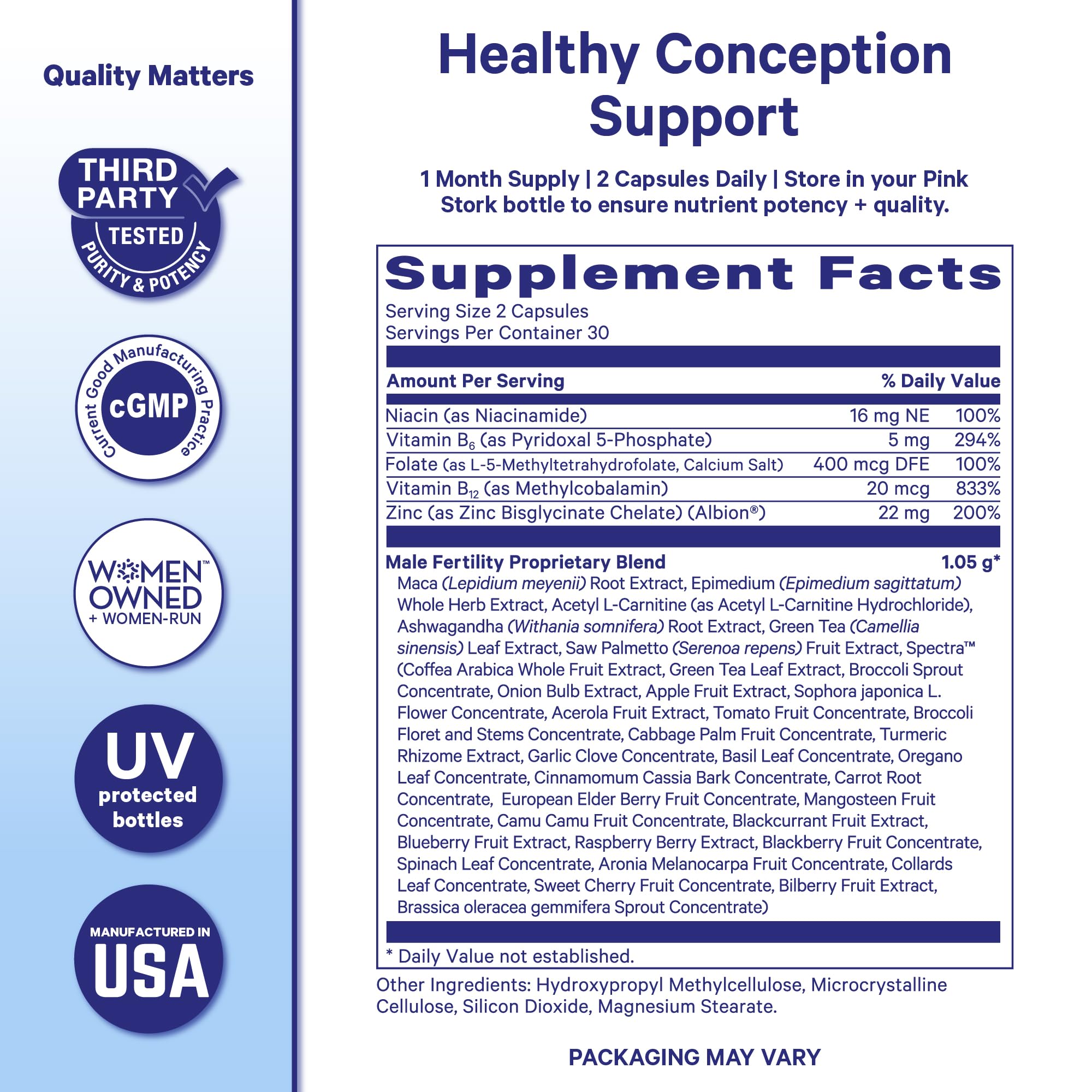 BlueStork Men's Fertility Support, Male Prenatal Vitamins, 60 Capsules — Amazon image 6
