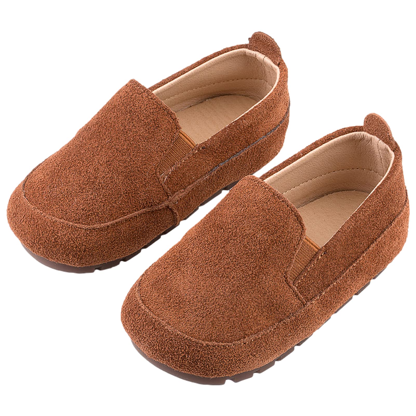 rismart Petit Garçon Enfant Mocassin Plat Suède Enfiler Décontracté Chaussure Bateau