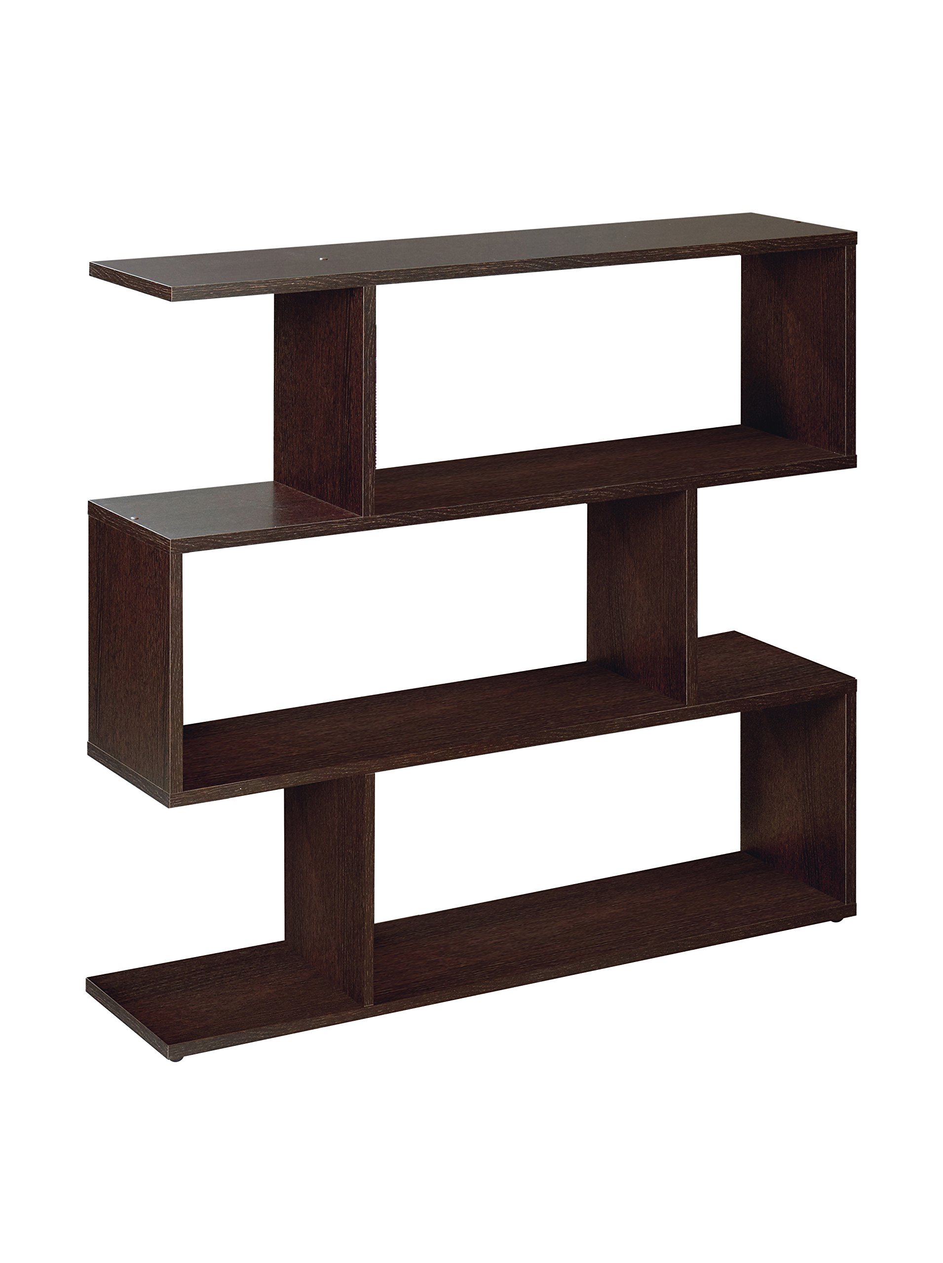 Ziggy Wenge dark Brown Short Wide Bookcase Room Divider - by Furniture Factor