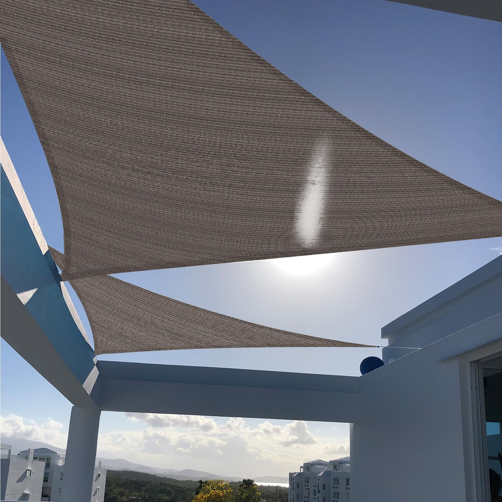 SUNNY GUARD Custom Size 5'x5'x7.1' Brown Sun Shade Sail Right Triangle UV Block Shade for Backyard Yard Patio Deck Garden(Customized)