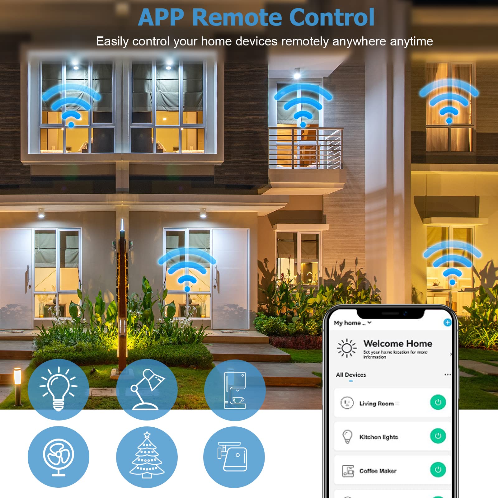 WiFi Smart Plugs 4 Pack Smart Plugs That Work with Google Home for Voice Control Smart Outlet Plug — view 5