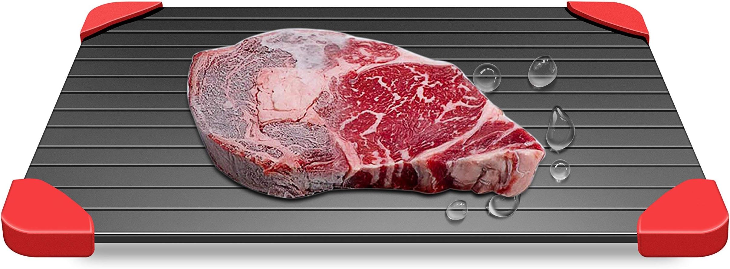 Chiachi Defrosting Tray Thawing Plate for Fast defrosting of Frozen Foods Premium Quality Defrost Tray Extra Thick (3mm) Non-Stick Large Size 14 x 8 …