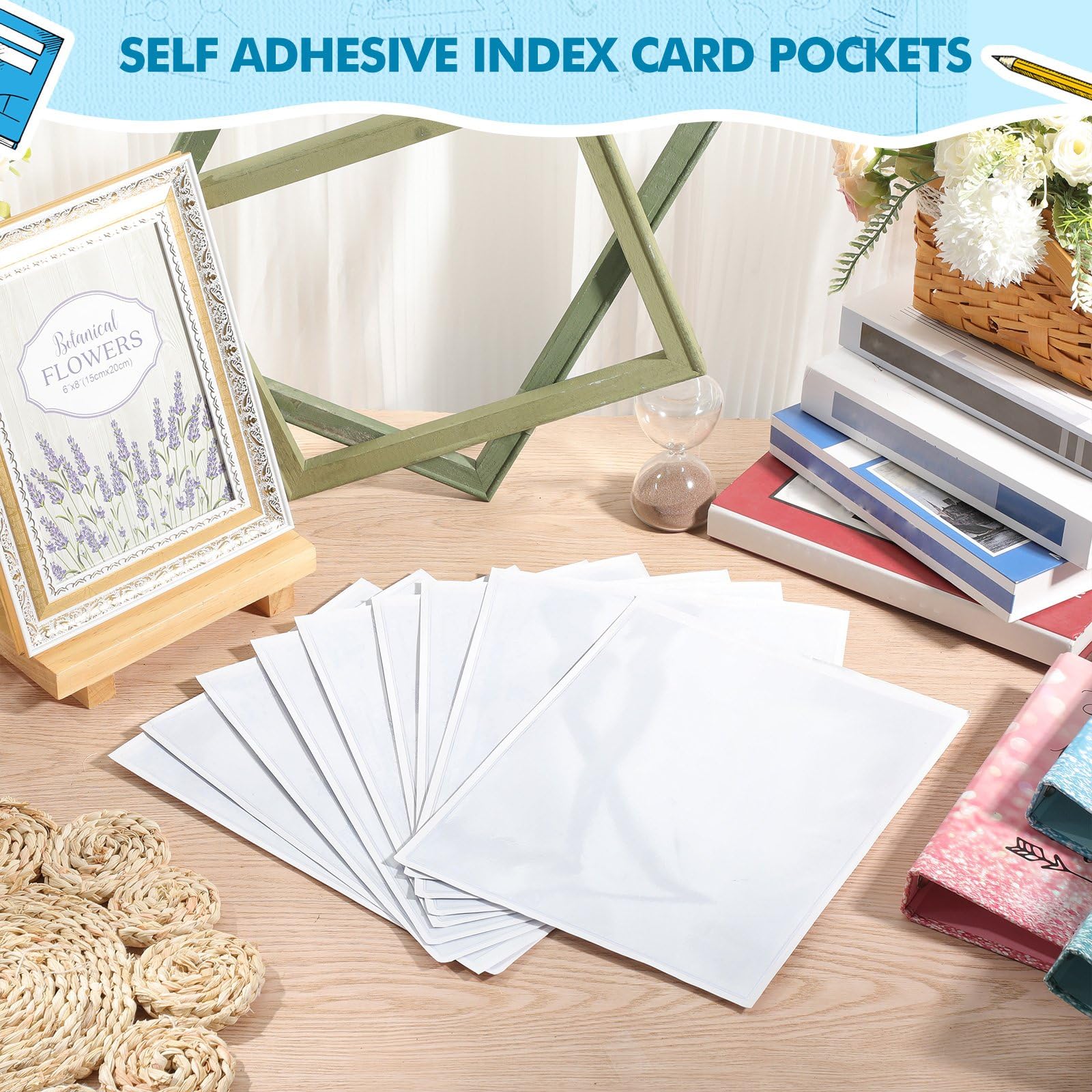 Outus Lot de 120 pochettes adhésives en plastique transparent pour ticket de travail, pour la maison, le bureau (21,6 x 27,9 cm)