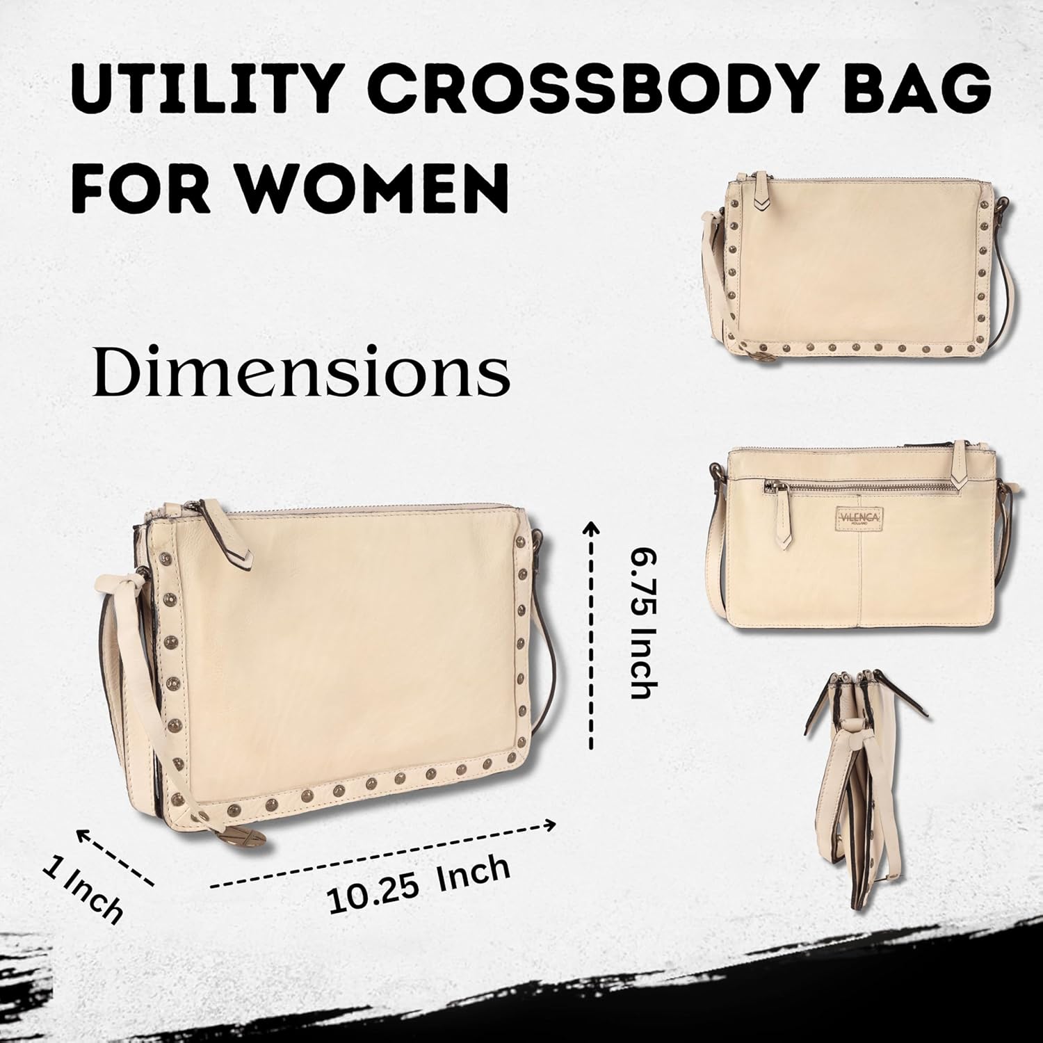 Genuine Italian Leather Boho Studded Crossbody Shoulder Bag - Stylish, Durable, & Perfect for Everyday Use for women - Image 3