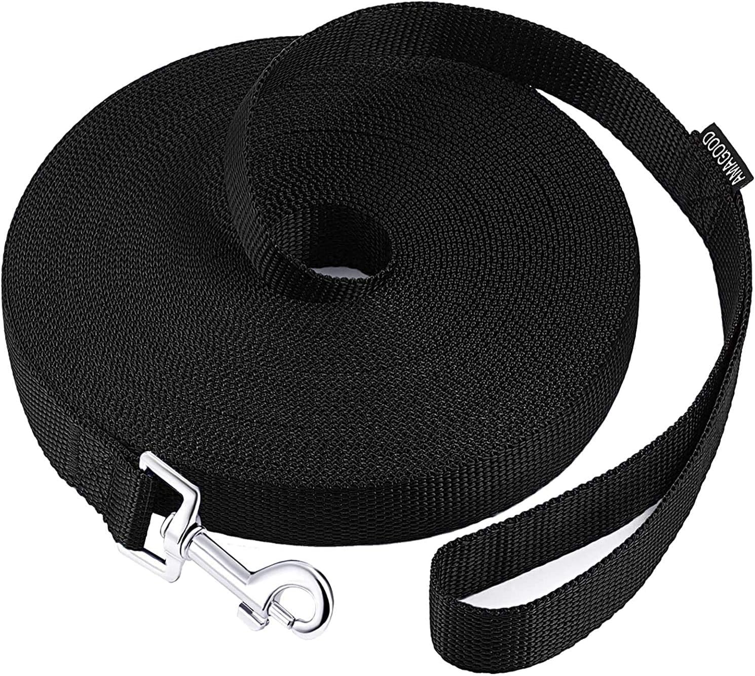 AMAGOOD Dog/Puppy Obedience Recall Training Agility Lead-15 ft 20 ft 30 ft 50 ft Long Leash-for Dog Training,Tie Out,Play,Safety,Camping (50Feet x