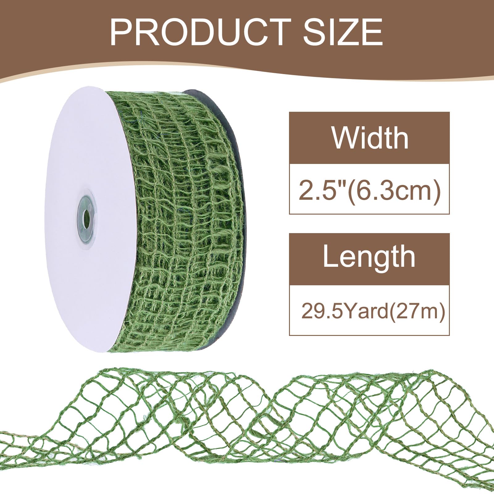 PATIKIL Mesh Burlap Wired Ribbon - Image 2