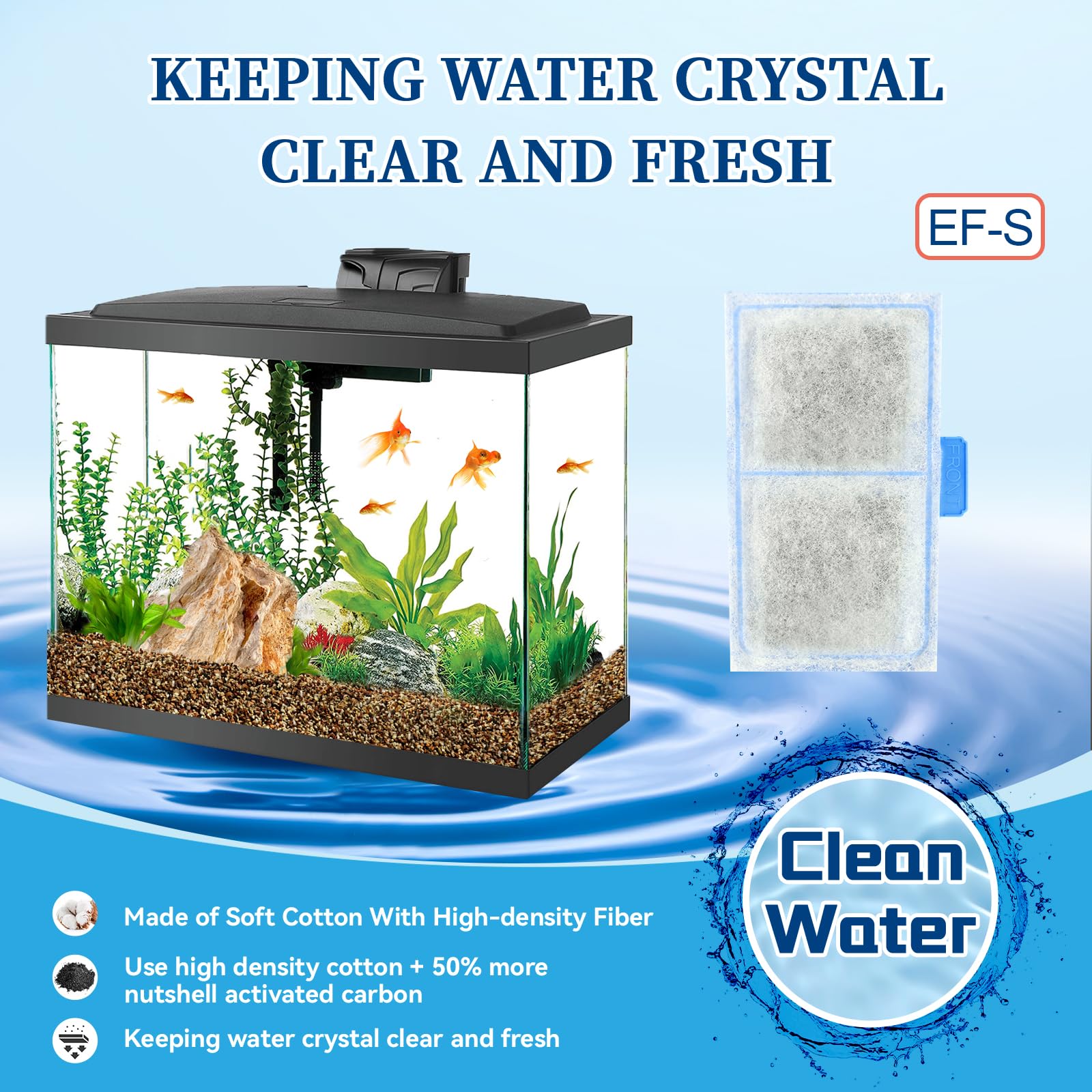 Paquete de 12 cartuchos de filtro de repuesto compatibles con TOP FIN EF-S Element y BF5 BETTAFLO