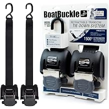 BoatBuckle G2 Stainless Steel Retractable Transom Tie-Down 2 x 43-Inch, Black