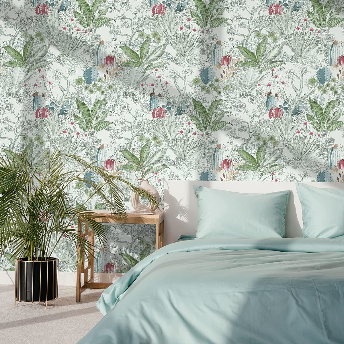 VaryPaper Papel Pintado Pared Hojas Tropicales De Olivo 44.5cmx800cm Papel Pintado Jungla Papel Pared Cocina Lavable Papel Pdhesivo Vinilo Para Muebles Papel Tapiz Comedor Armarios Baño Dormitorio