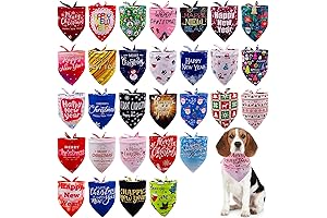 30 Pack Happy New Year Dog Bandanas for Festive Grooming