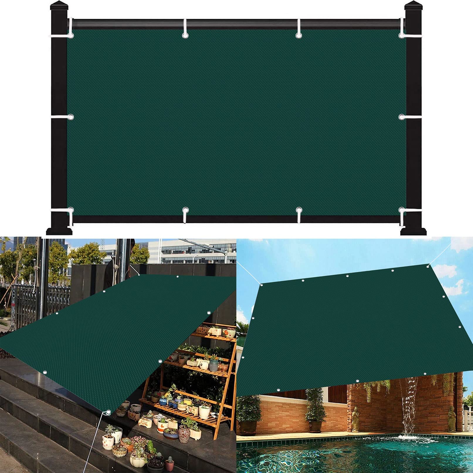 Voile d'ombrage respirant et résistant aux UV 2.6 x 7 m pour grand patio