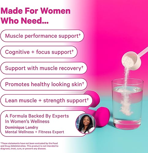 Miniatura 3 de Pink Stork Monohidrato de creatina micronizada en polvo para mujeres, soporte muscular, energía celular, función cognitiva, aminoácido esencial,