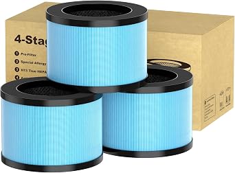 3 Pack DH-JH12 Replacement Filter for VOOPNU DHJH12 Air Purifier, Also Compatible with Aroeve MK01/MK06
