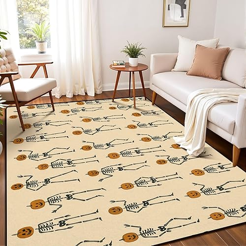Vista 26 de Funny Halloween Seamless Trendy Groovy Retro 70s Style Y2k Collection Area Rug Outdoor Patio Rug Play Mat Modern Floor Carpet Non-Slip Home Decor