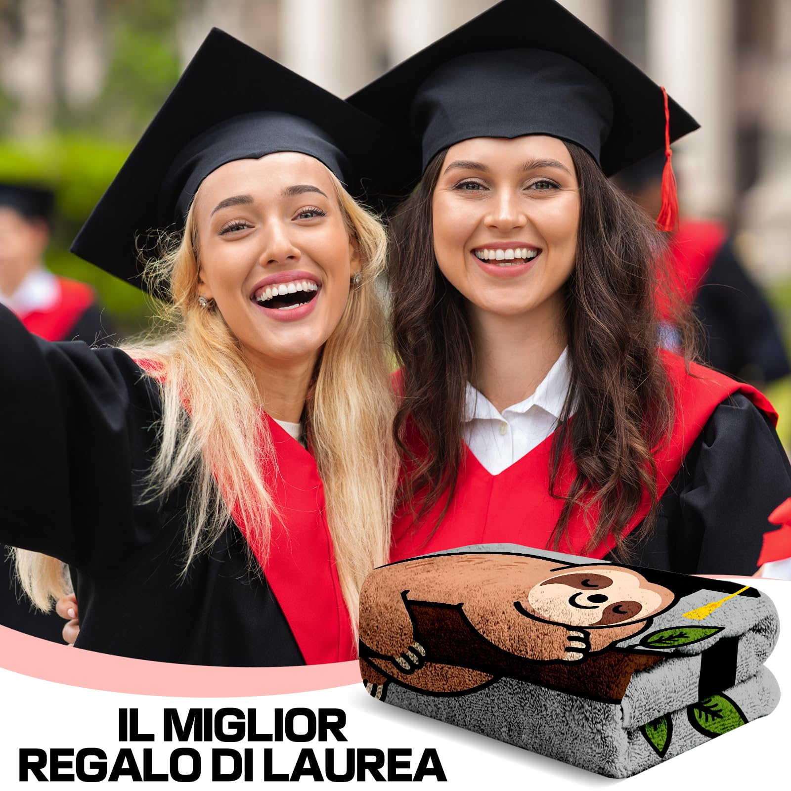 Coperta Morbida 130 x 150 cm, Regalo Laurea Donna Uomo, Regali per Laurea, Regali Laurea Donna Originali, Decorazioni Laurea Scherzi per Festa