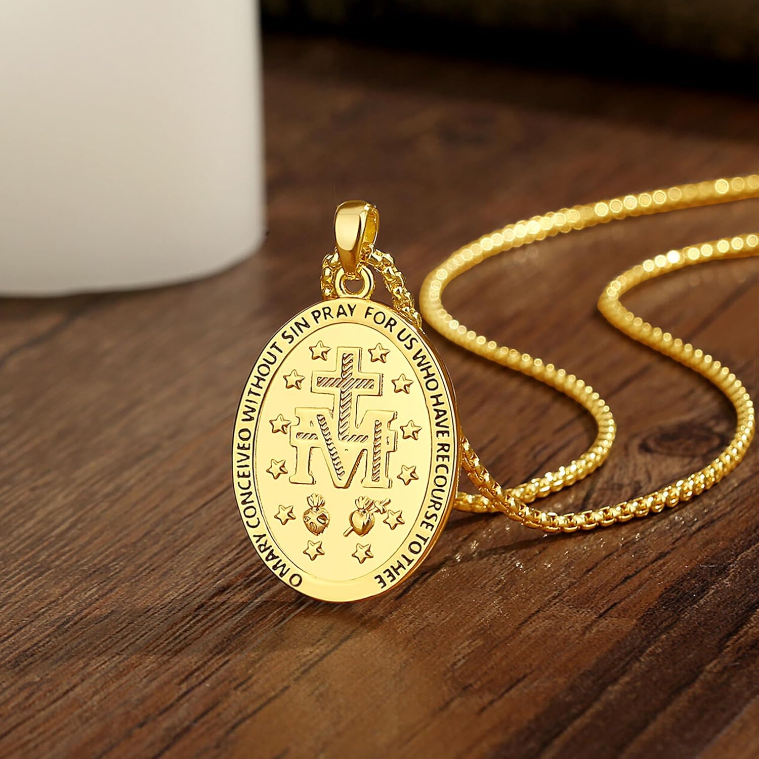 AEONSLOVE Virgin Mary Necklace Virgen de Guadalupe Religious Jewelry Gifts for Women