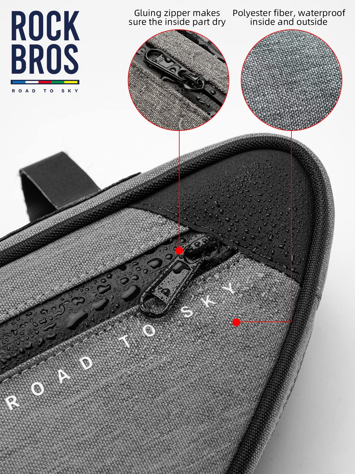 ROCKBROS Sacoche de cadre de vélo étanche pour vélo - Série Road to Sky