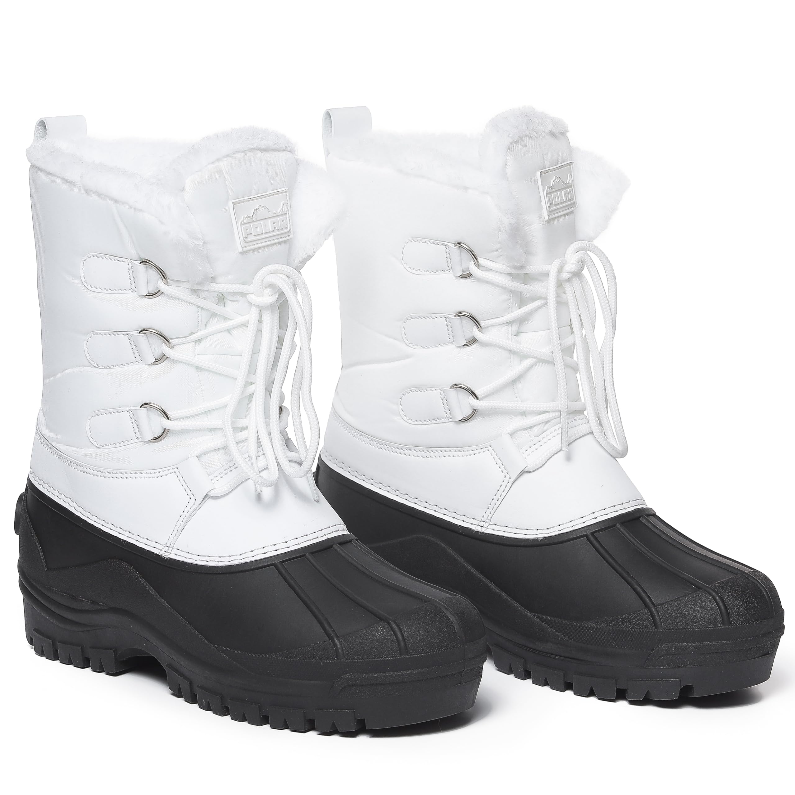 Polar Mens Muck Lace Up Short Nylon Winter Snow Rain Lace Up Waterproof Duck Boots - UK 10/EU 44