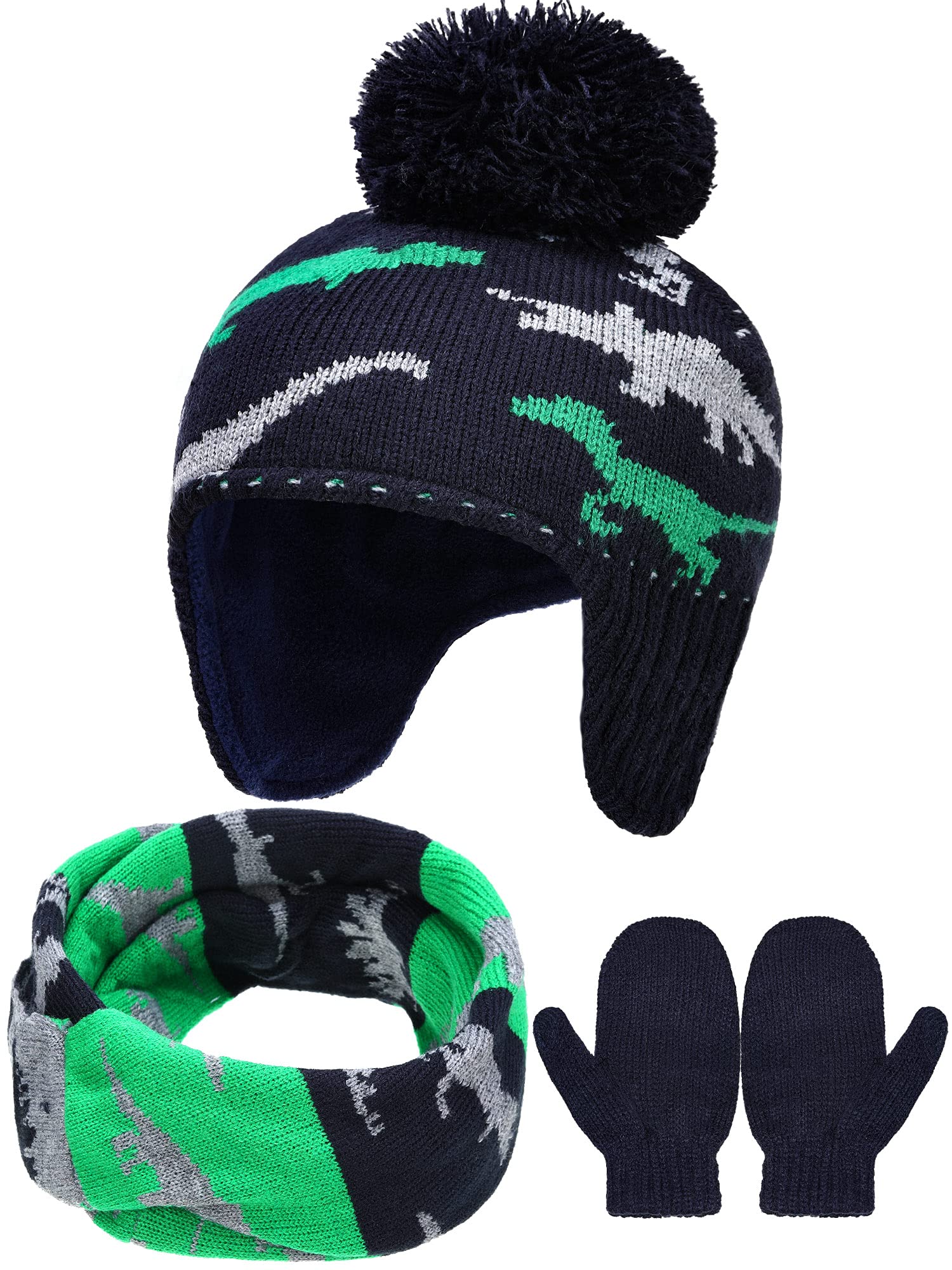 Geyoga 3Pcs Baby Scarf Hat Gloves