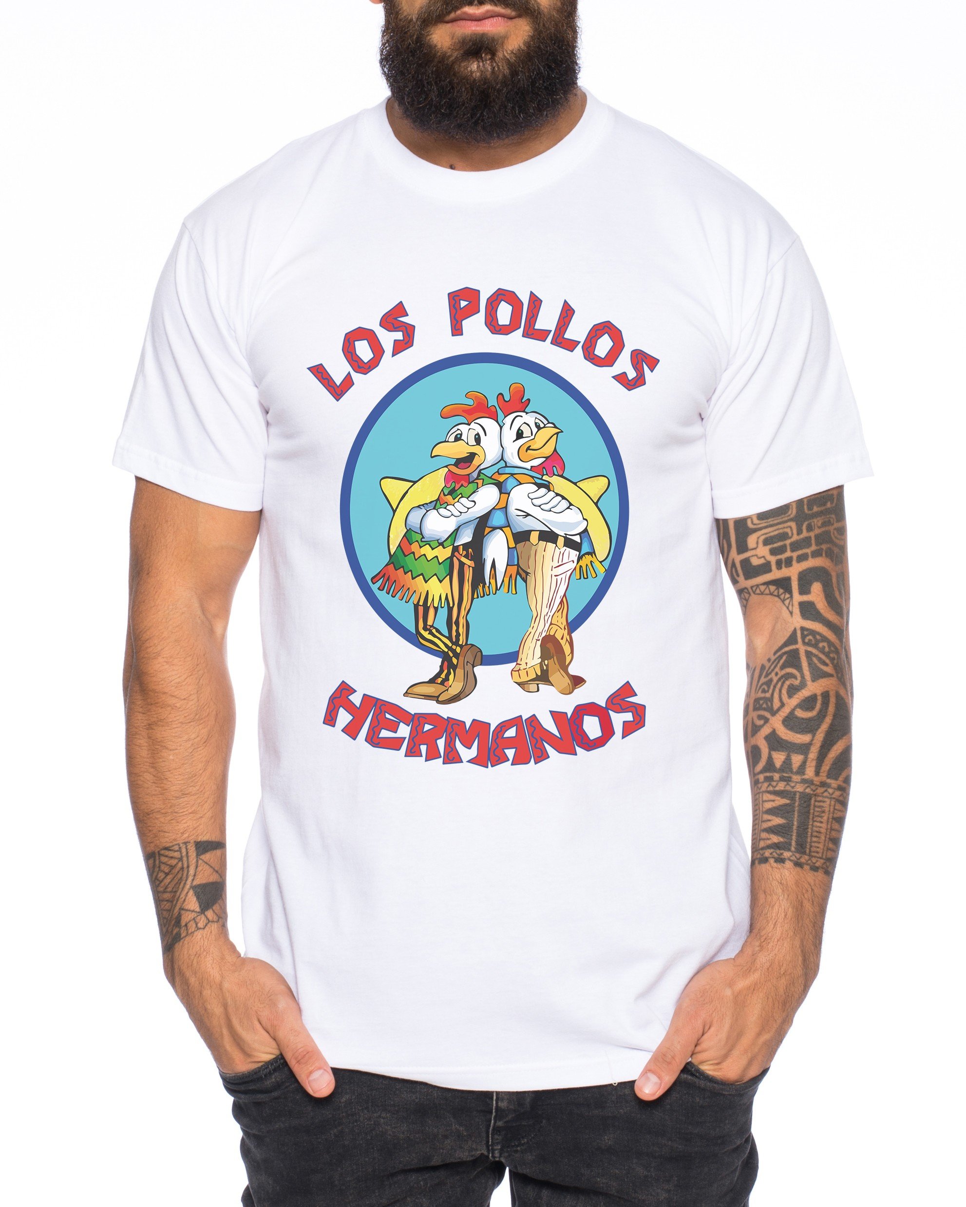 WhyKiki Los Pollos Maglietta da Uomo Hermanos Bad Heisenberg Breaking
