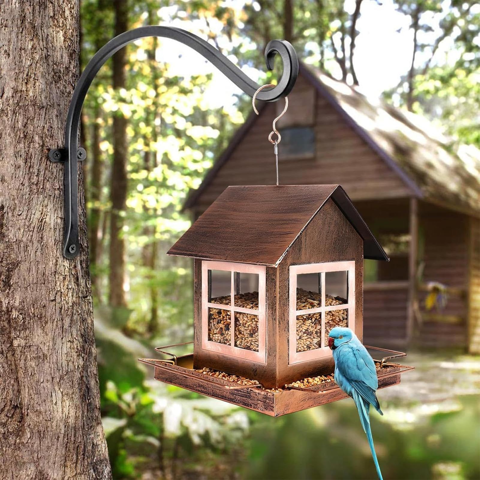 Comederos para Pájaros De Exterior Estación De Alimentación Y Observación | Comederos Para Aves Silvestres Para Exteriores Para Jardín Patio Balcón Terraza Porche Cena