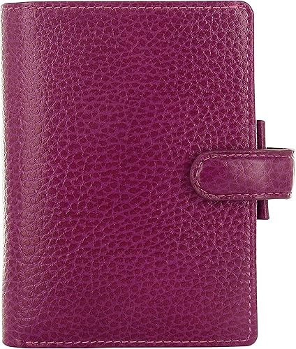 Filofax Finsbury - Organizador de tamaño pequeño, frambuesa, cuero granulado tradicional, cinco anillos, calendario semanal para ver, multilingüe,