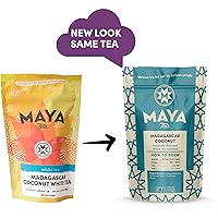 Vista 2 de Maya Tea Bolsitas de té blanco de coco de Madagascar, contiene cafeína, todo natural, paquete de 20
