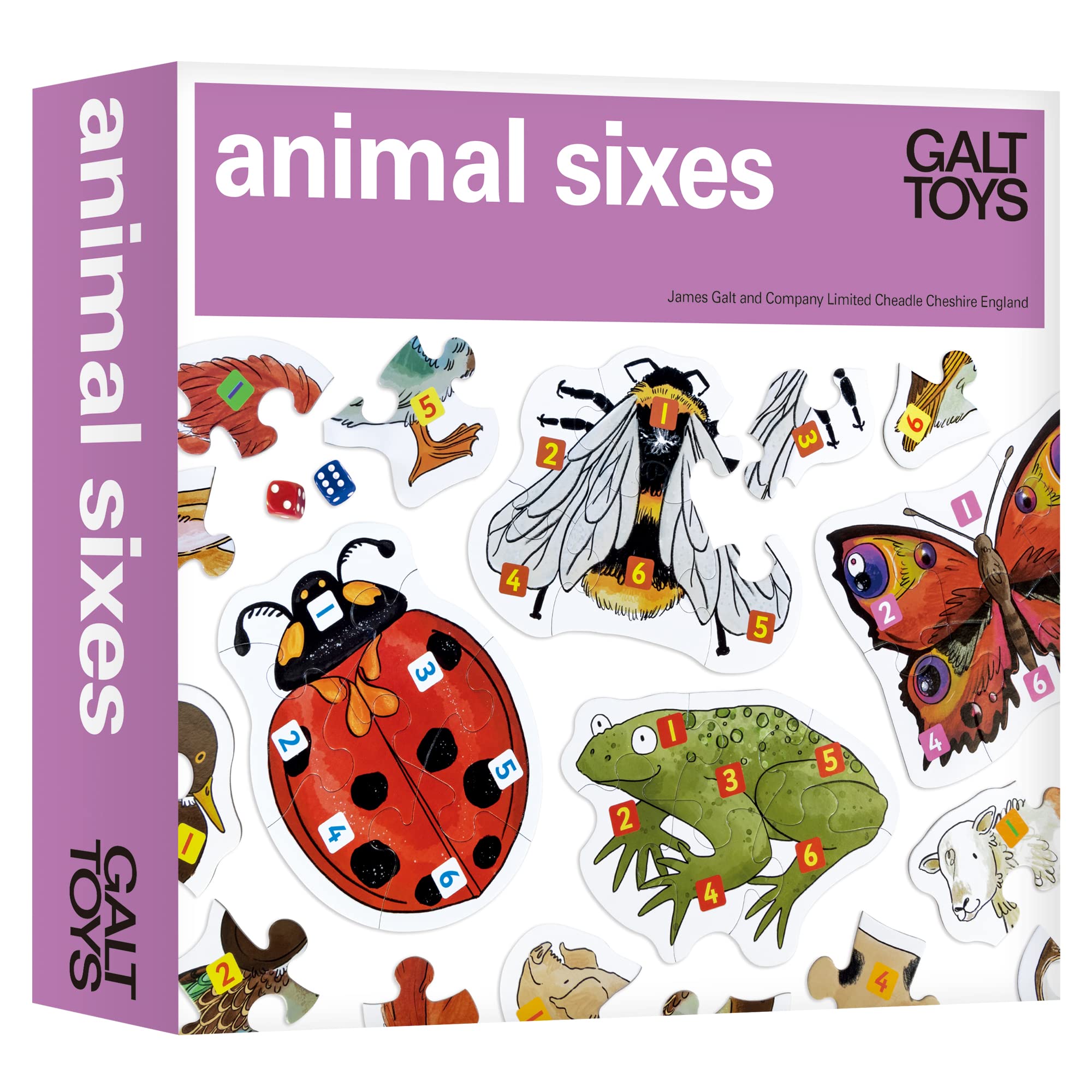 Galt, Animal Sixes, Kids Board Games Age 5-8, 4 Players