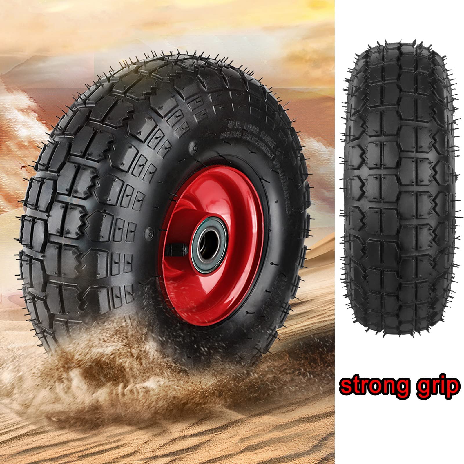 LIGUOYI 2 Piezas Ruedas De Alta Resistencia 200mm 250mm Rueda De Goma De Vacío Ruedas ​de Carretilla con Rodamientos Rígidos De Bolas Buje De Una Sola Pieza Capacidad De 300KG para Carro Móvil