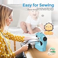 Vista 8 de Máquina de coser KPCB Tech para principiantes [Set completo] con protector de dedos y paquetes de tela - Mini máquina de coser con kits de costura