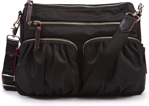 ★dumaro★ Pop Two Way Crossbody Bag Black Nylon Round Nylon Crossbody Bag Black
