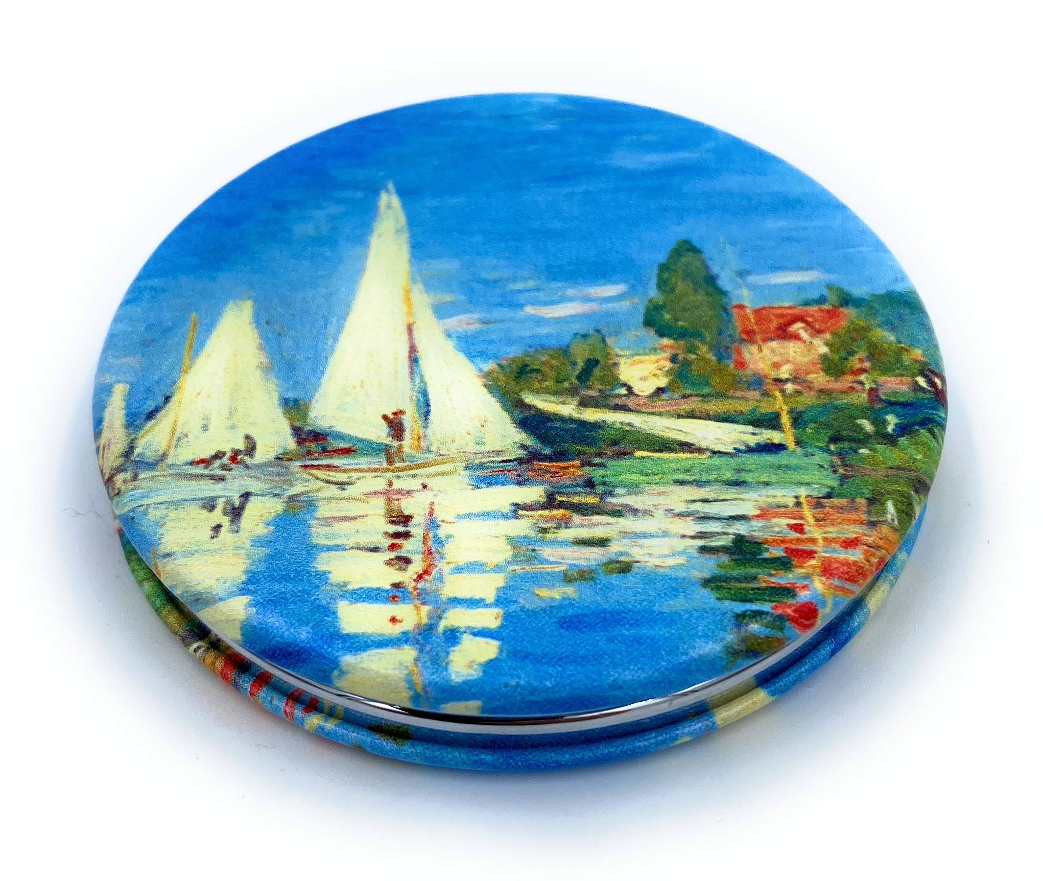 Compact Mirror for Purses Travel Makeup Mirror Round Claude Monet Prints Argenteuil Unique Gift for Friend Women-image-47