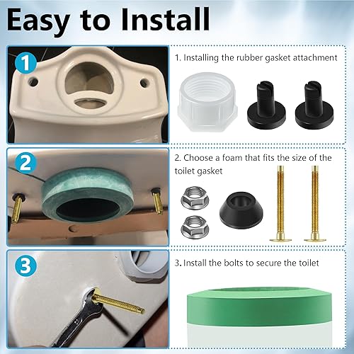 Miniatura 3 de Ceoighe Kit de repuesto de piezas de tanque de inodoro de 3 pulgadas, compatible con el estándar americano AS738756-0070A junta de tanque de inodoro
