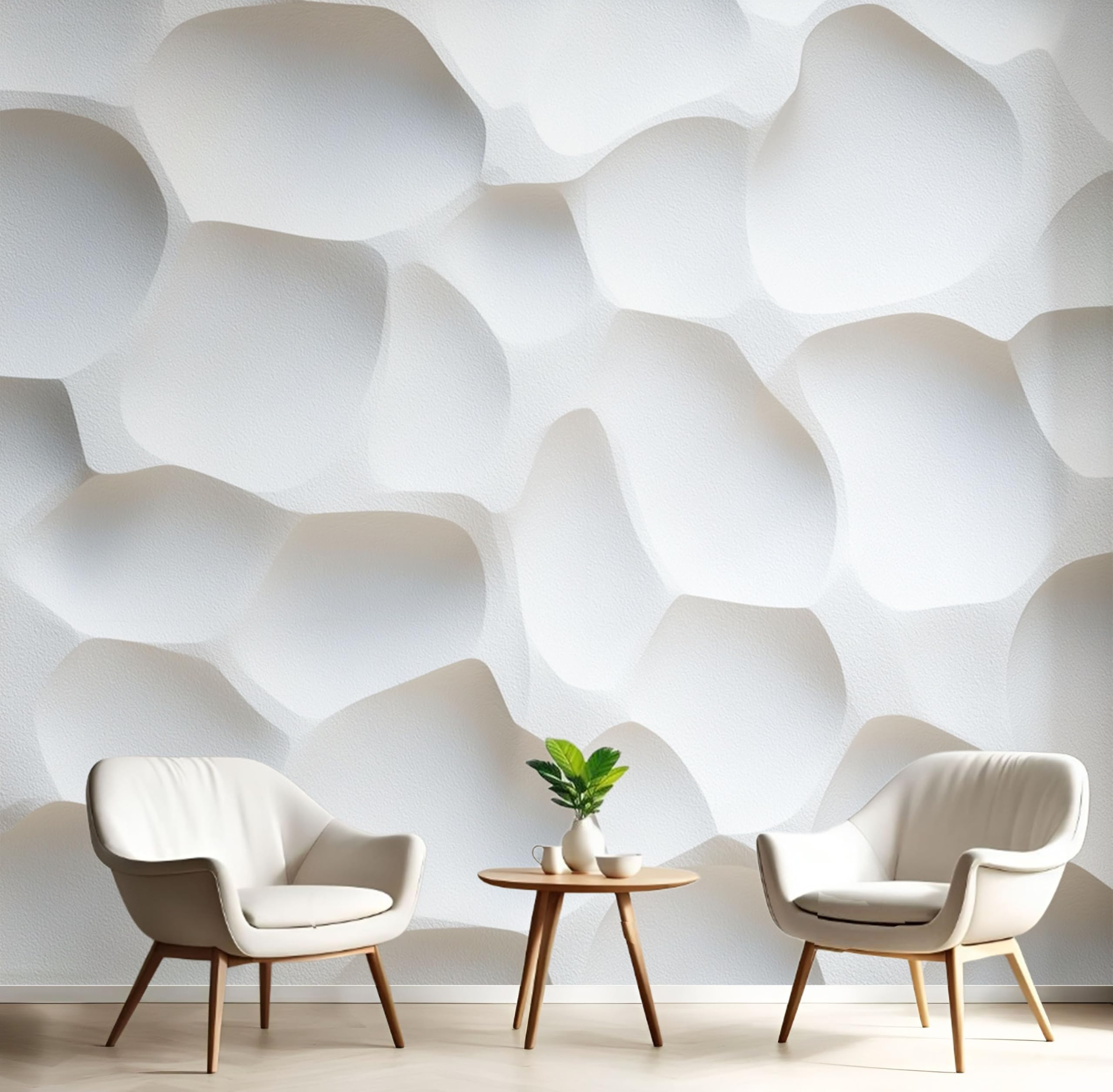 Papier peint panoramique 3D beige de style art minimaliste pour décoration murale